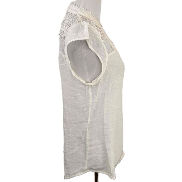 Miss Daisy White Dainty Lace Detailing Tunic Blouse Size Large - Picture 7 of 7